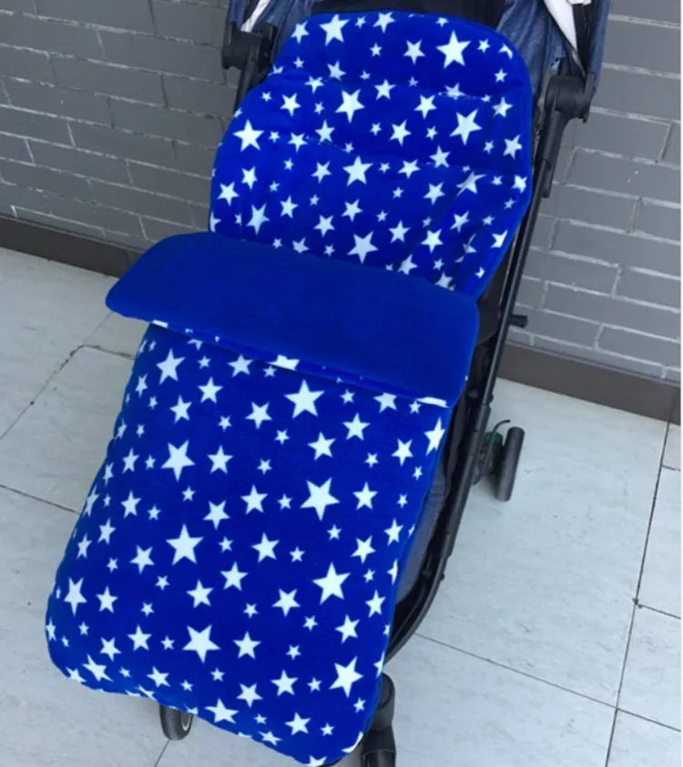 Envelope-style baby stroller sleeping bag in beige with lamb cashmere lining and cotton wool filling