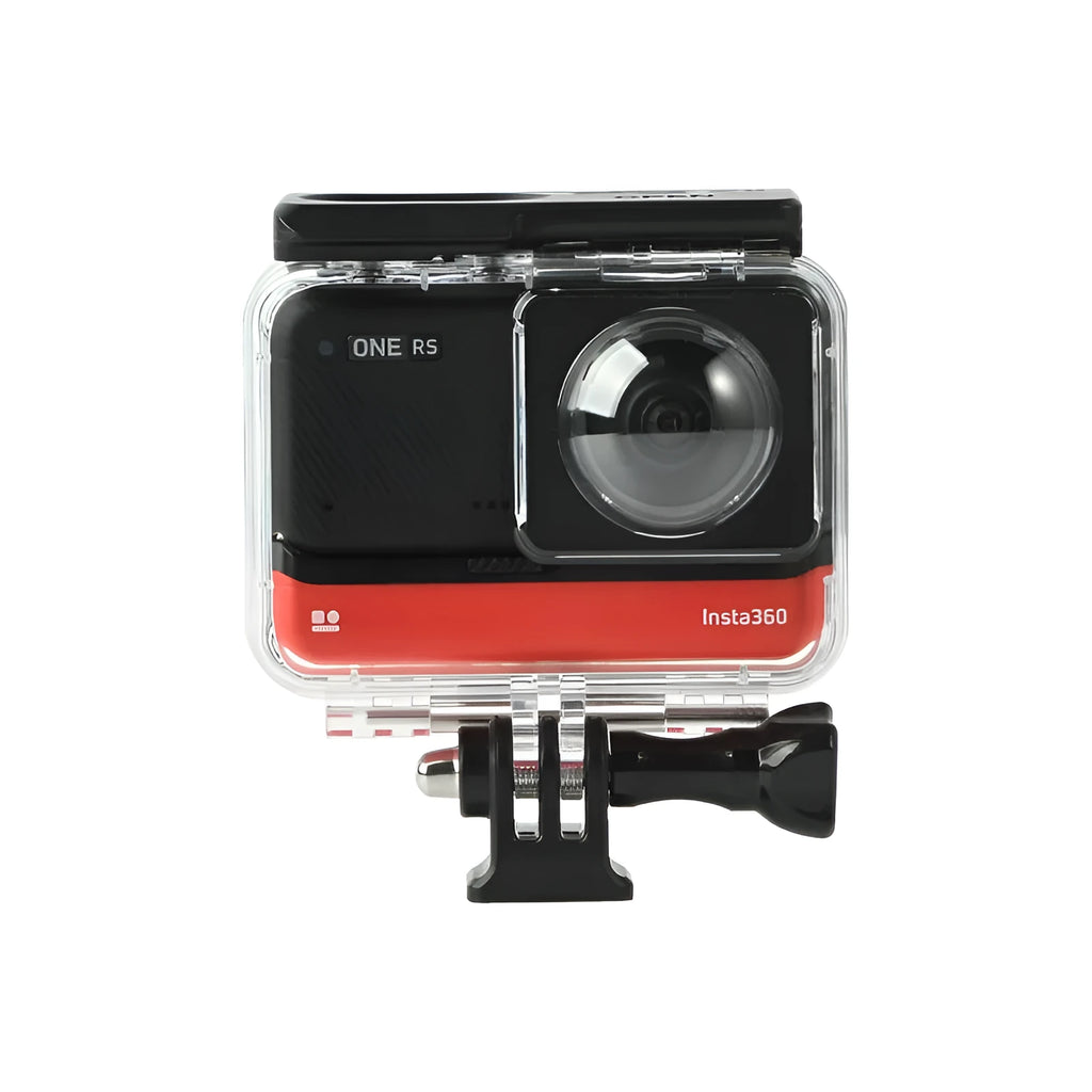 Transparent Insta360 One RS panoramic camera waterproof housing with clear polycarbonate construction