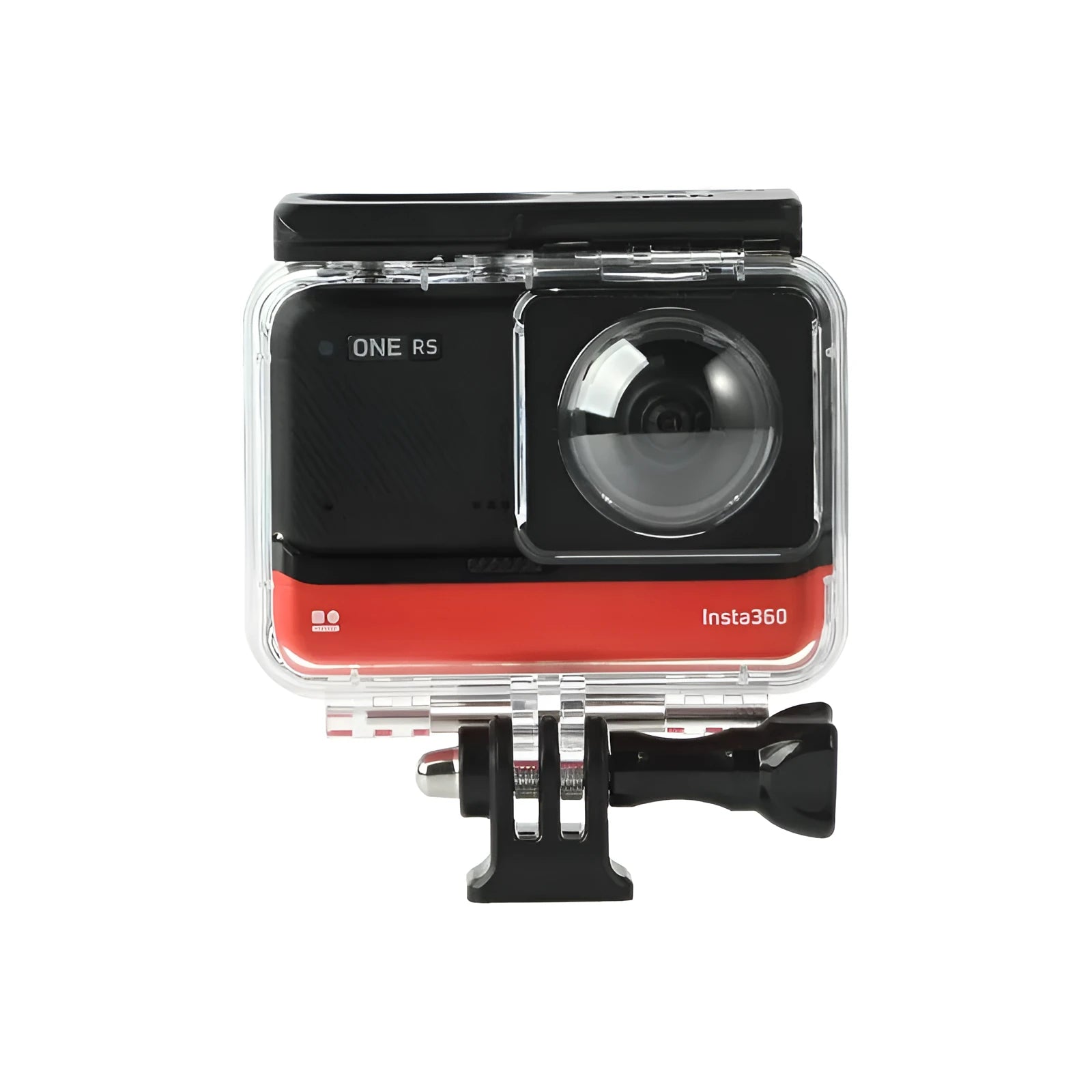Transparent Insta360 One RS panoramic camera waterproof housing with clear polycarbonate construction