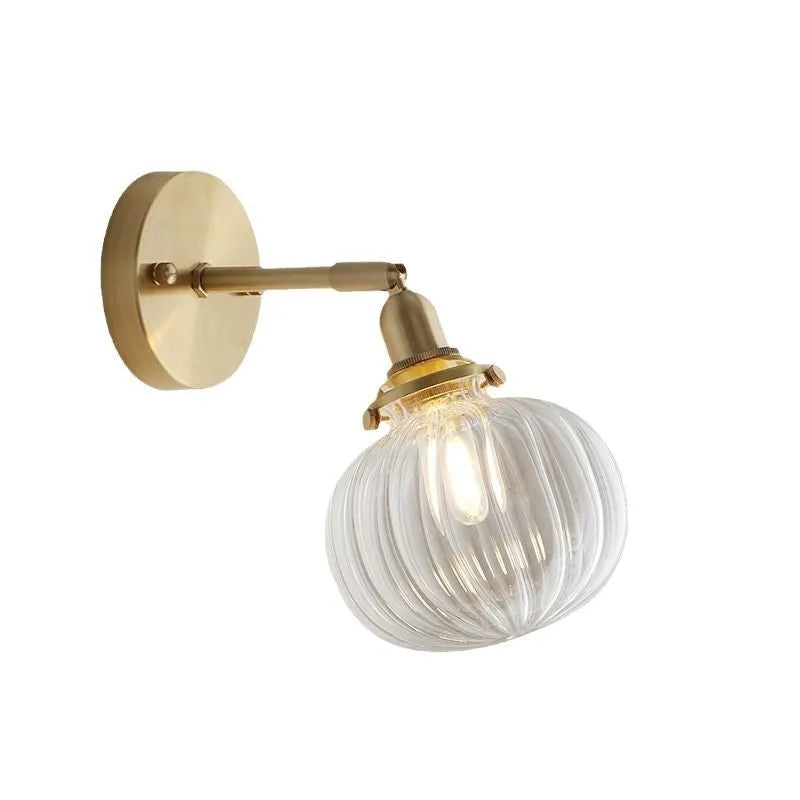 Transparent glass wall lamp with water ripple or blue shade for living room or bedroom