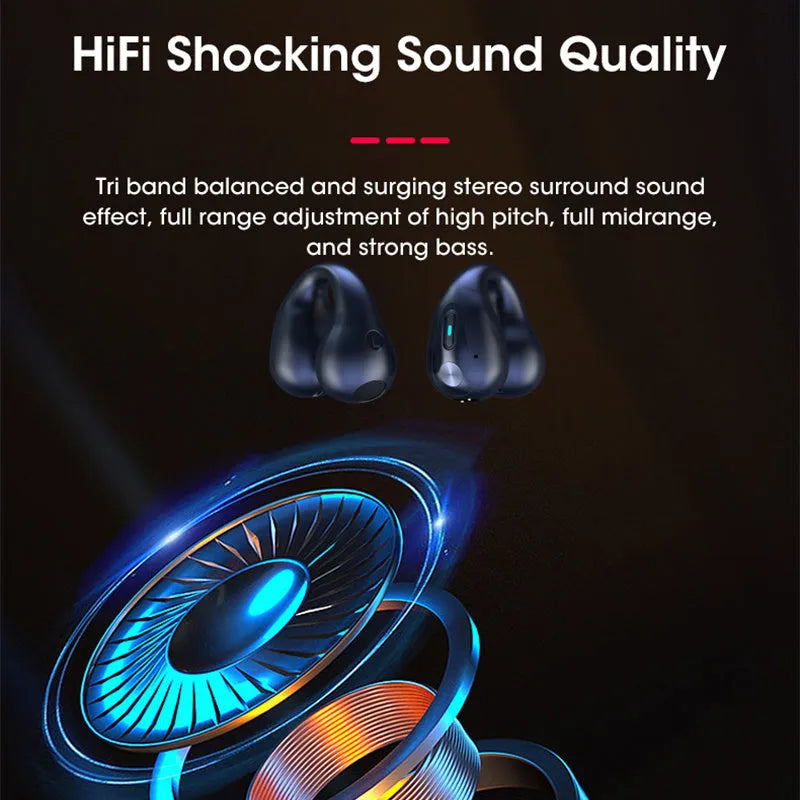 Bone conduction Bluetooth headset clip in black colour showing clip design