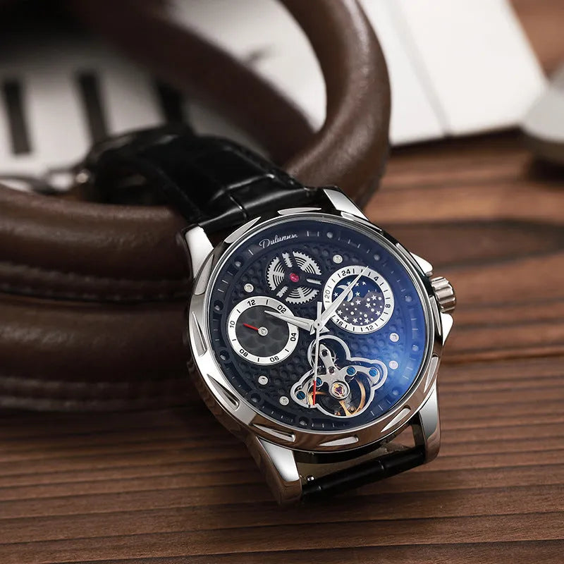 Men's automatic waterproof business watch with luminous hands in multiple colour and strap options