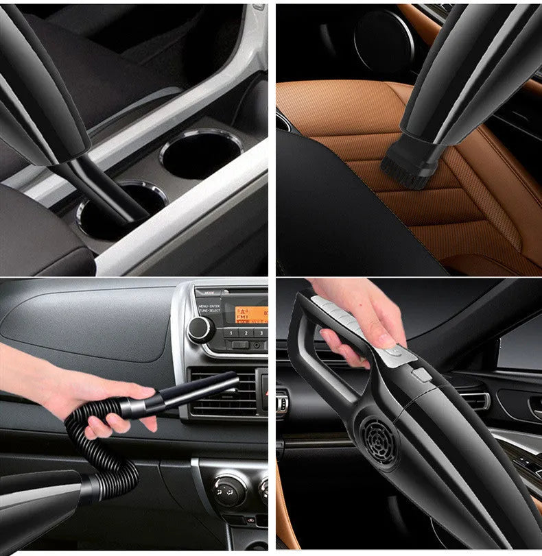 Black and orange 12V car vacuum cleaner with 36cm hose for cigarette lighter power connection