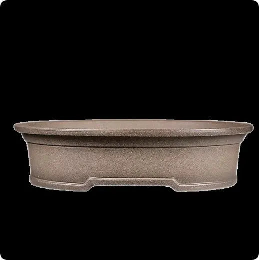 Handmade antique oval purple sand clay bonsai pot for succulents.