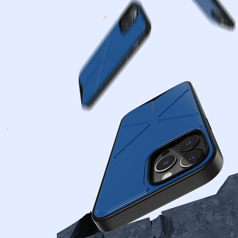 Black and blue TPU Element Stand Case for iPhone 13, 13 Pro, and 13 Pro Max