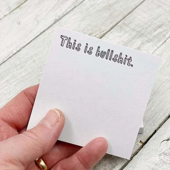 Square 7.5cm funny English sticky note pad with adhesive backing