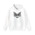 White solid colour cotton blend hoodie with hood and long sleeves in pullover style