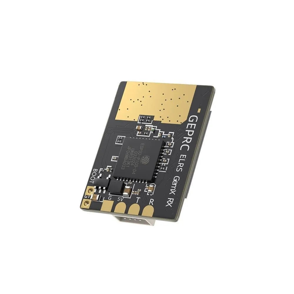 ELRS915M/2.4G dual-frequency FPV receiver with two T-shaped antennas, heat shrink tubing, and connecting cable