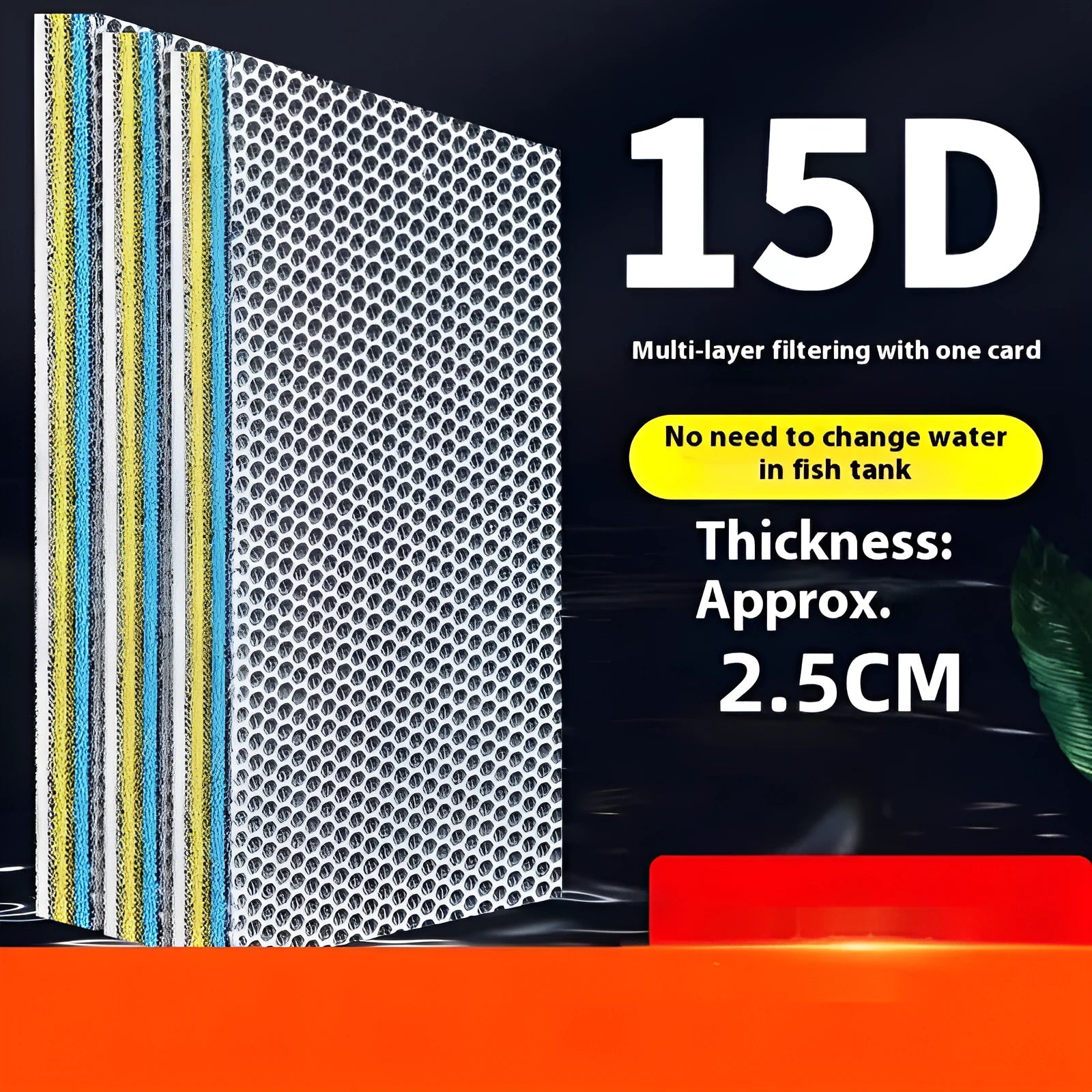 Thickening 15D fish tank filter cotton pad for mechanical and biological aquarium filtration