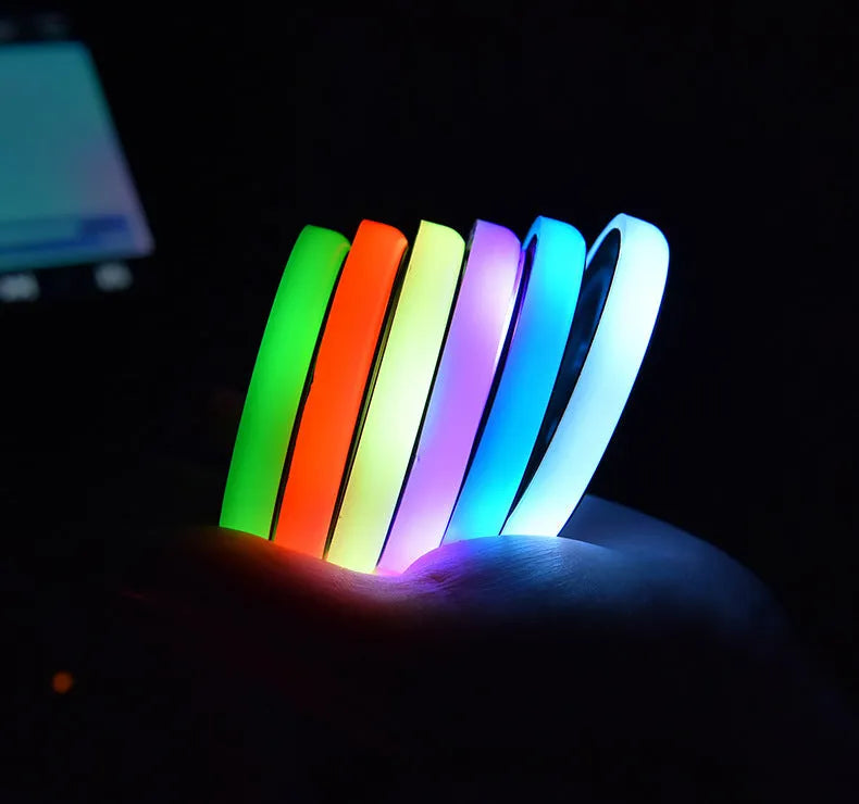 Car cup holder LED light-up coaster showing 7-colour illumination in automotive drink holder