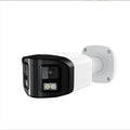 4MP dual lens IP security camera with IP66 weatherproof housing measuring 124x72x201 mm