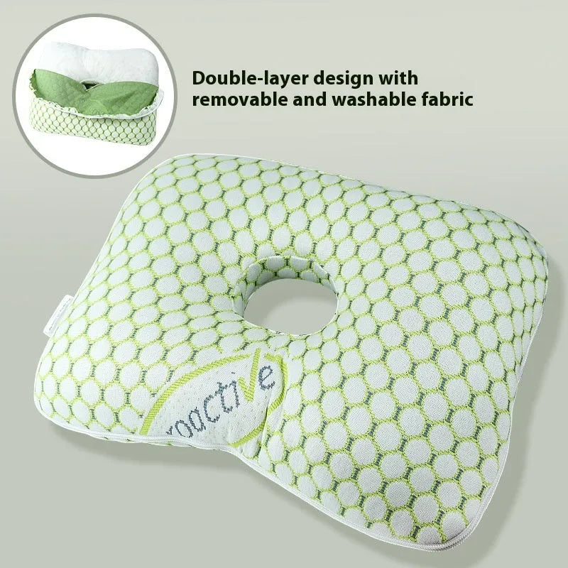 Beauty salon single hole ear pillow for adult facial treatments in 39x28x6cm size with detachable pillowcase