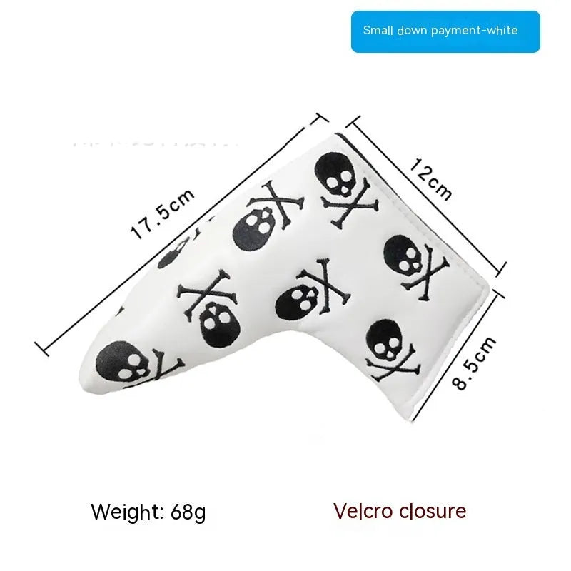 Golf straight bar putter sleeve in various designs including four-leaf clover and animal motifs