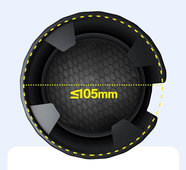 Matte black adjustable car cup holder expander for large drink bottles