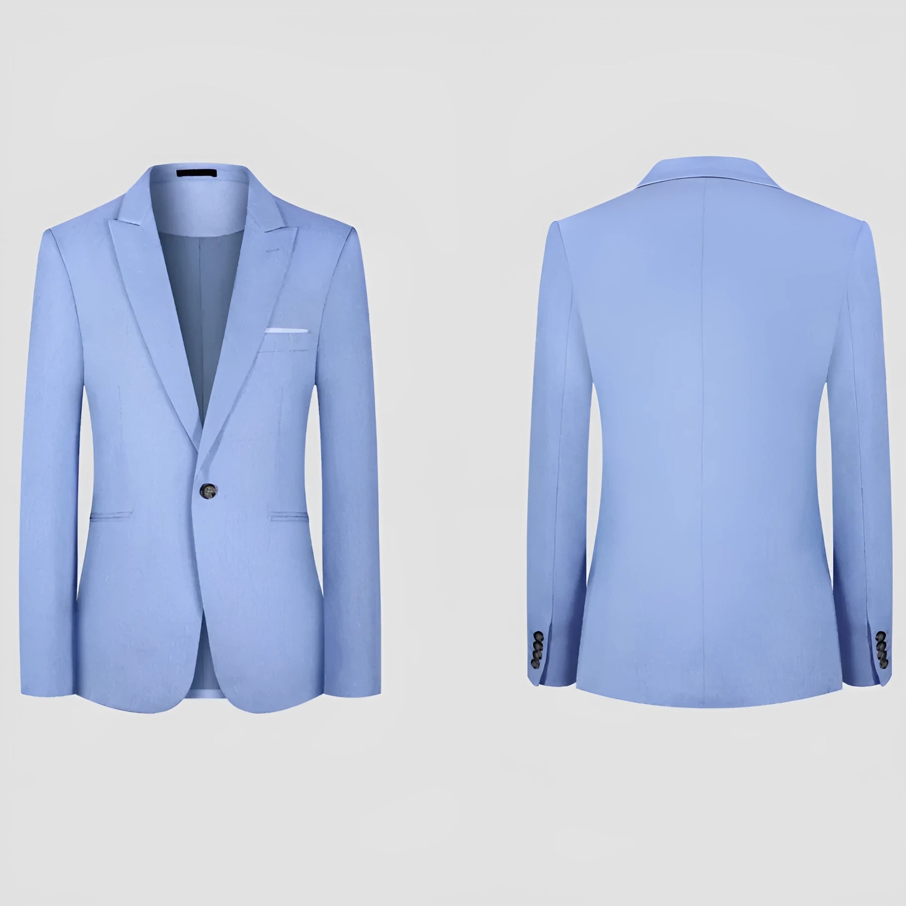 Men's western-style casual suit in light blue or pink with Asian fit sizing for spring and summer wear