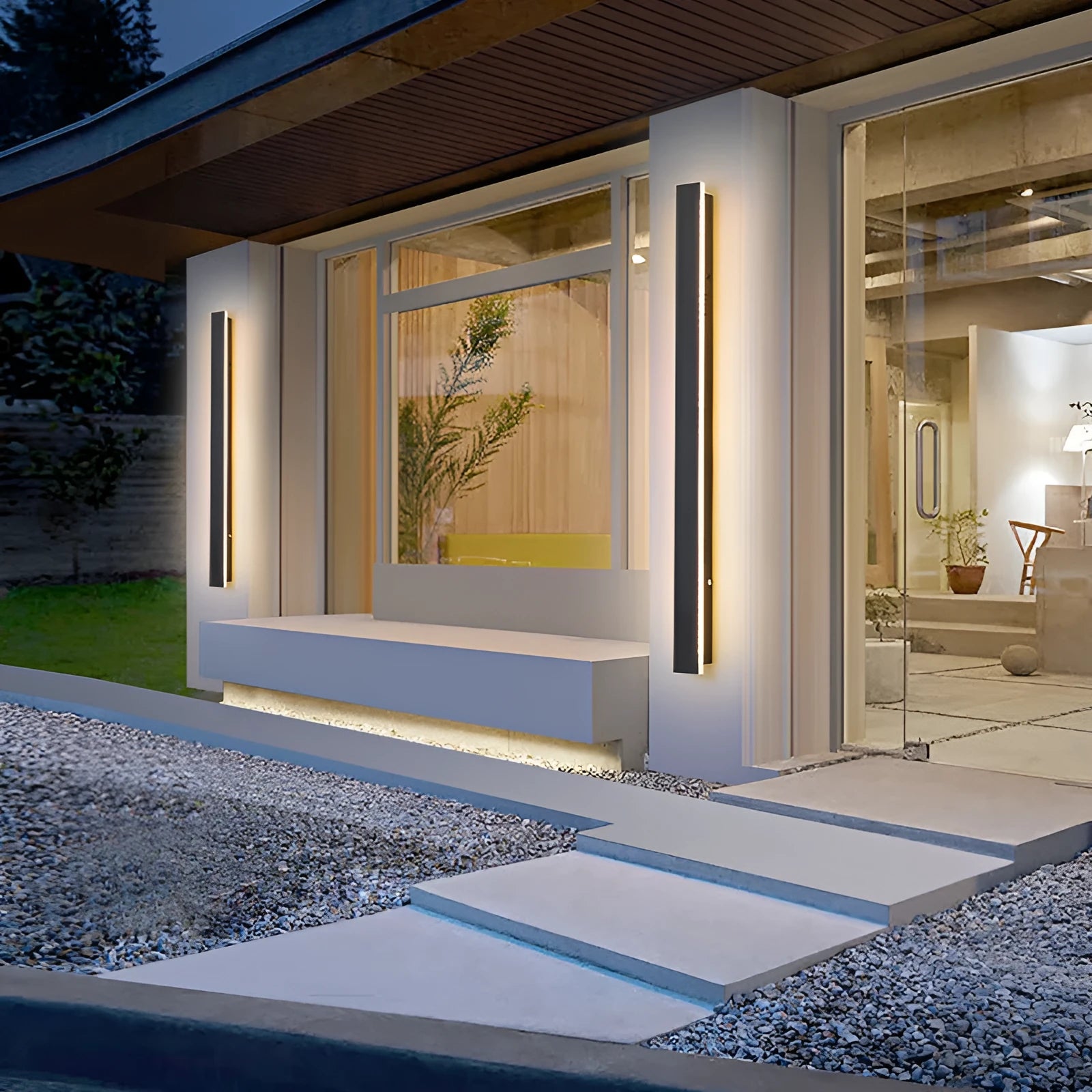 150cm outdoor straight wall LED lamp with wrought iron housing and IP65 waterproof rating