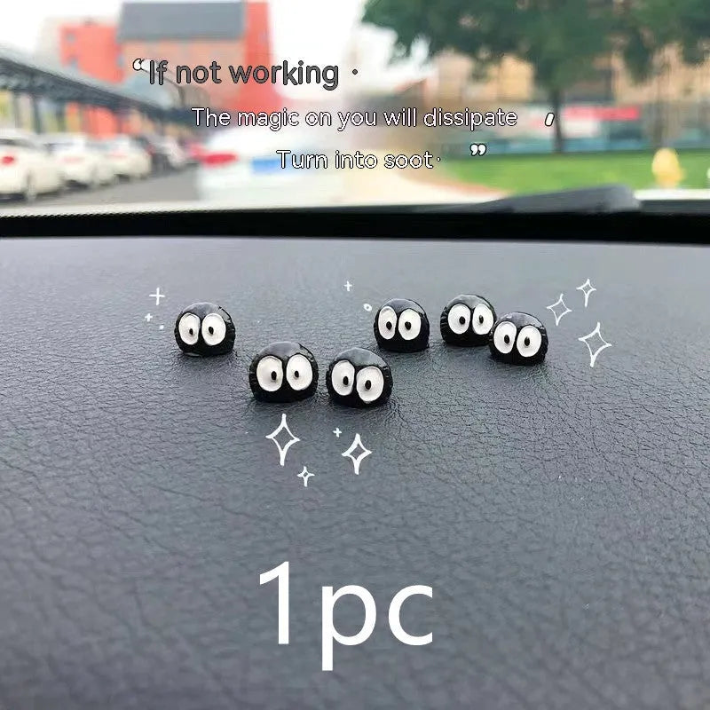 Cartoon black briquette resin car decorations with traceless mounting tape