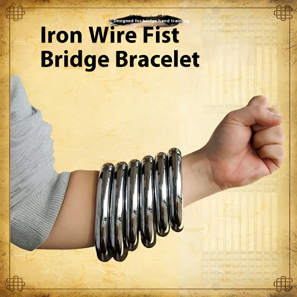 Iron Arm Skill Wing Chun carbon steel power training ring for martial arts grip strength.