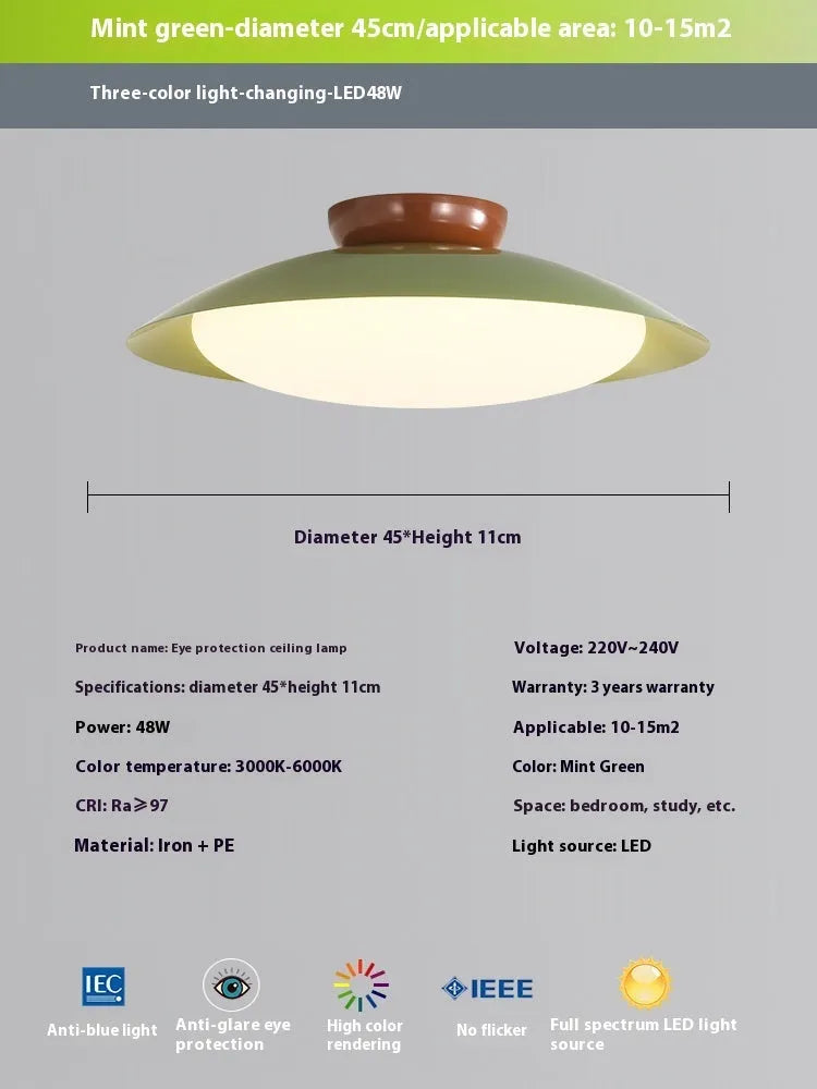 Modern flying saucer shaped ceiling lamp in cream style with minimalist design