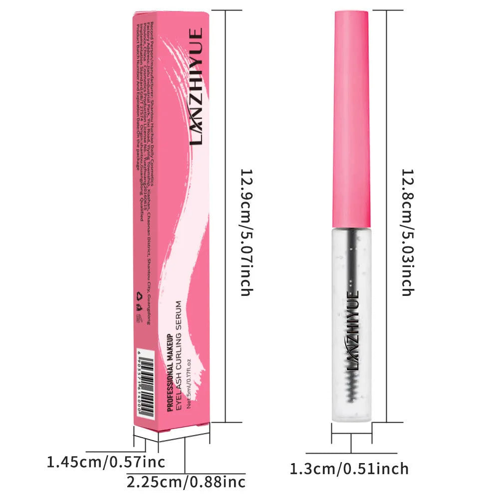 White eyelash growth liquid serum in standard packaging for lash repair and thickening
