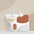 15.6 inch waterproof laptop bag in PU leather with soft handle and zipper opening