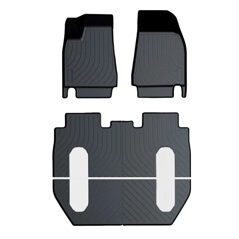 Tesla rubber car floor mat with TPE footrest section for Model 3, Y, S, and X vehicles