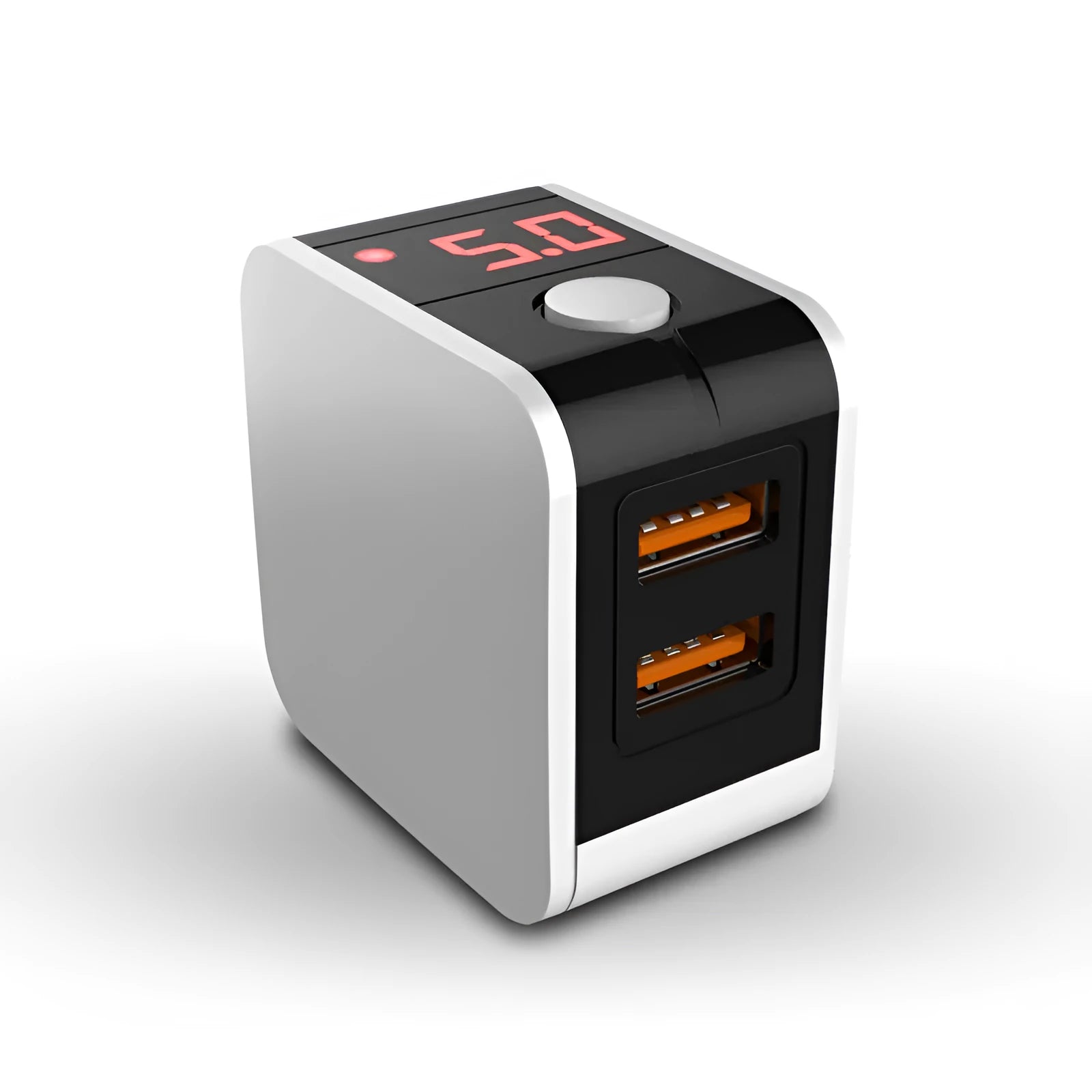 5V 2.4A USB travel charger adapter with digital display showing charging status