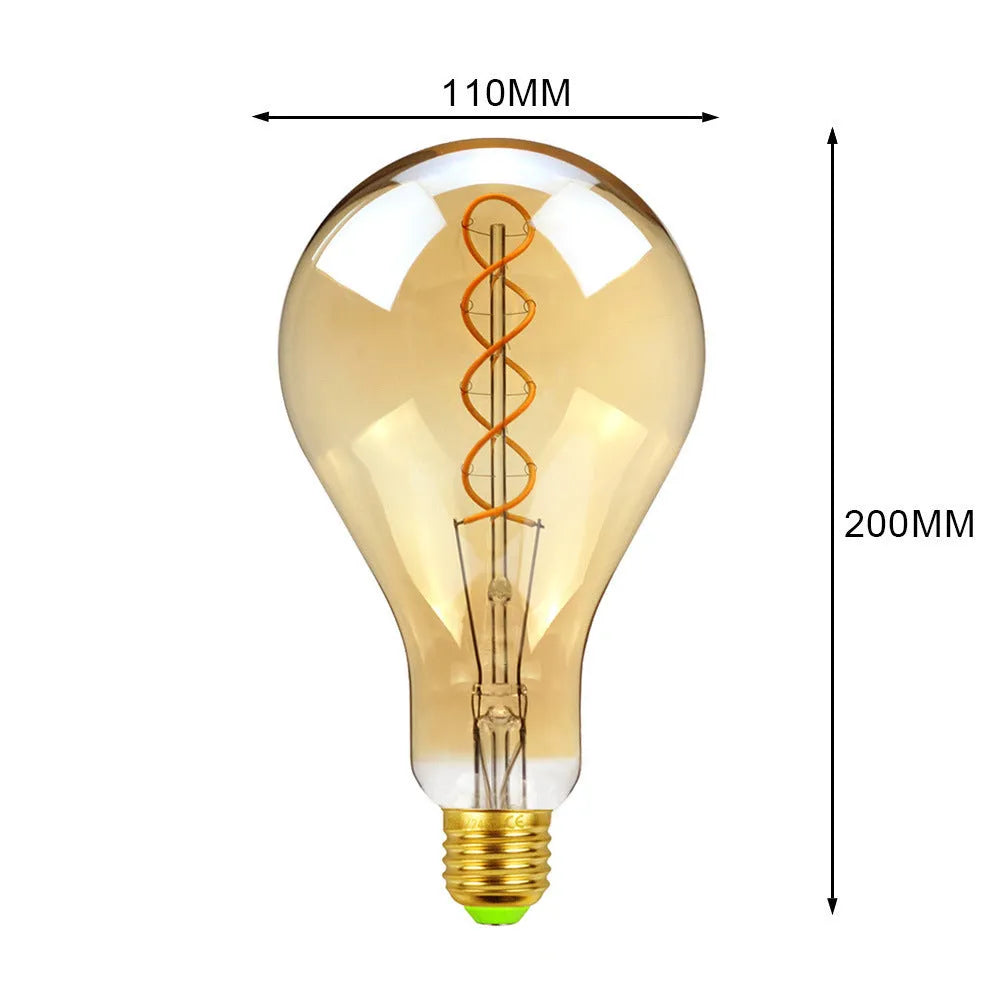 Double helix spiral LED soft light strip in gold or gray finish, 110x200mm dimensions