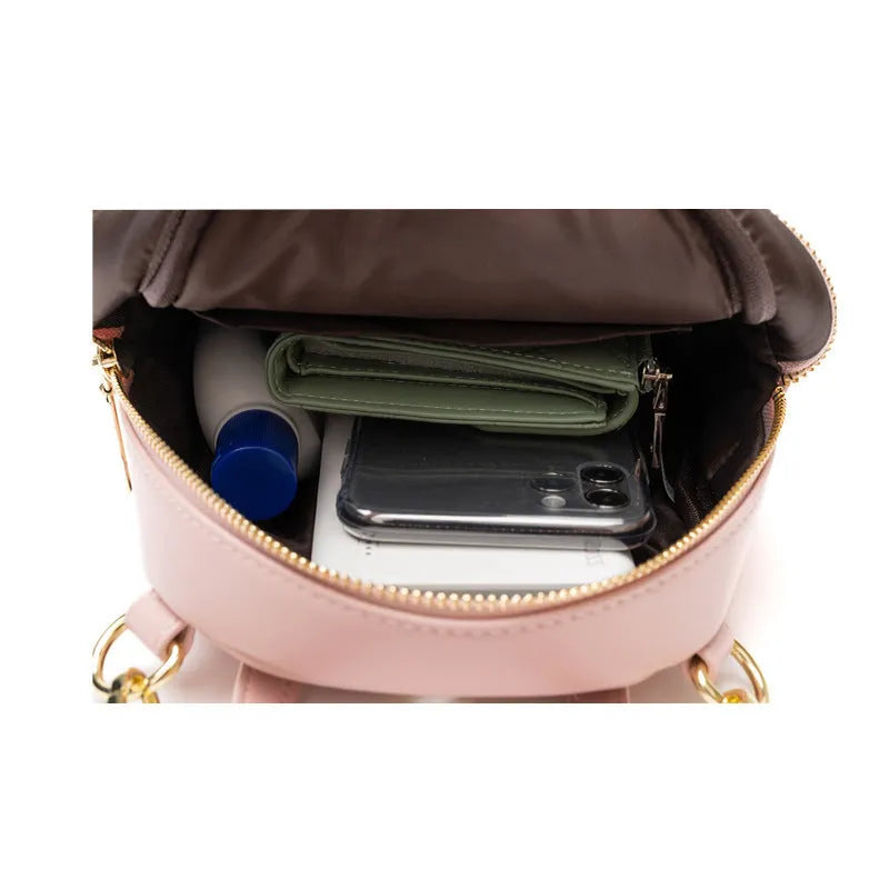 Soft PU mini backpack in street trend style with three-dimensional pocket and six colour options