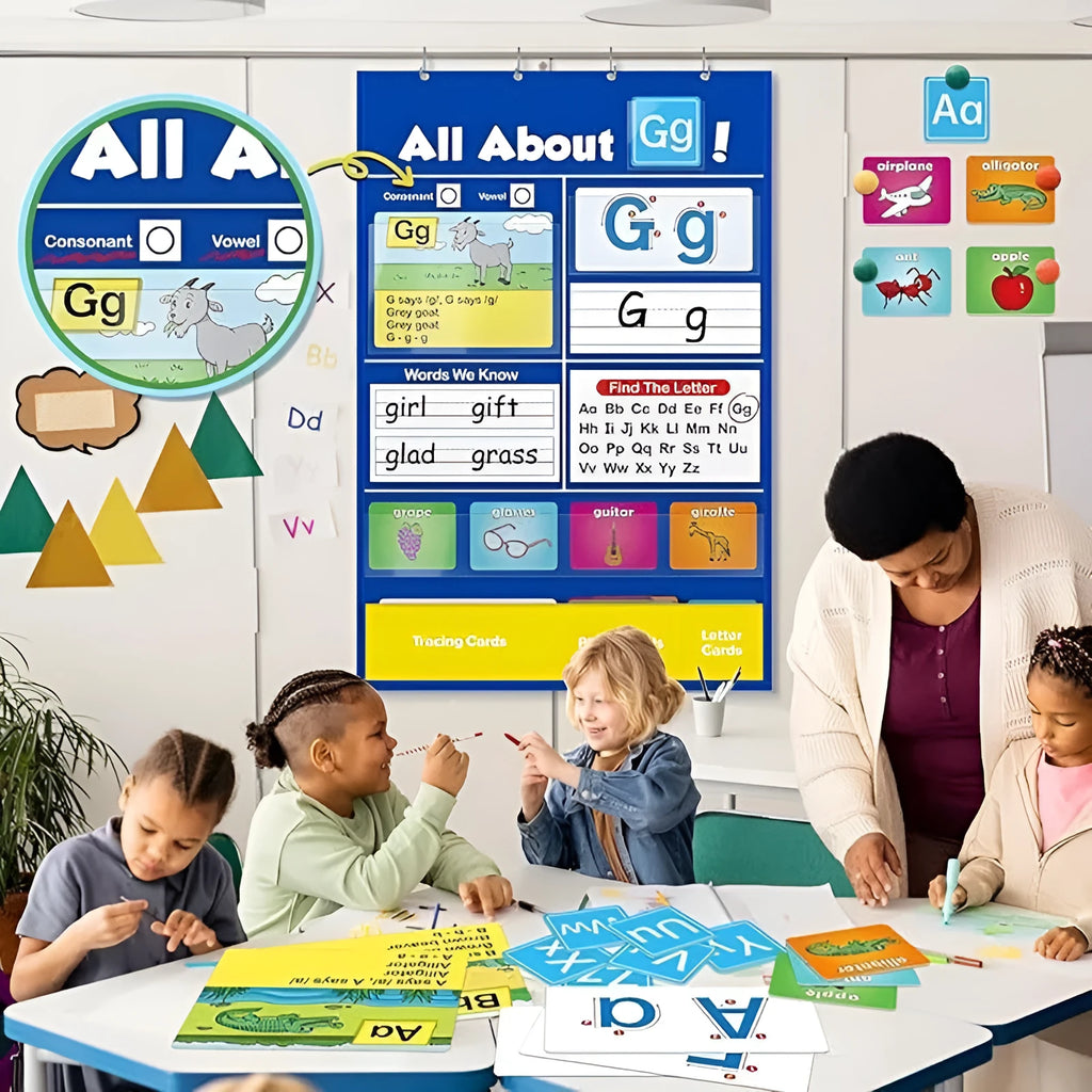 Alphabet learning chart educational toy with cards and songs for child vocabulary building