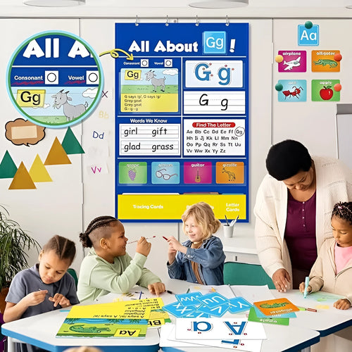 Alphabet learning chart educational toy with cards and songs for child vocabulary building