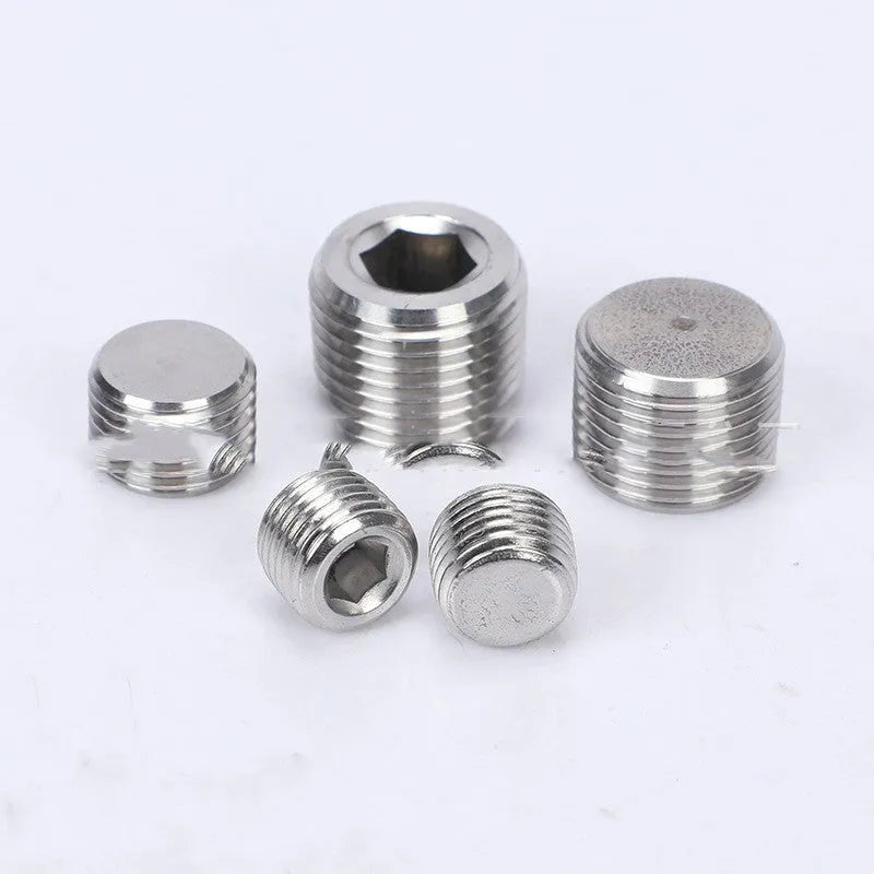 Stainless steel hexagon plug for 3/8 pipe bulkhead thread