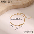 Women's titanium steel bracelet with geometric star pendant and 18K gold plating