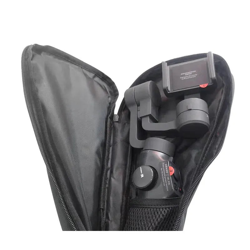 Black cloth mobile phone stabiliser accessories storage bag with single compartment