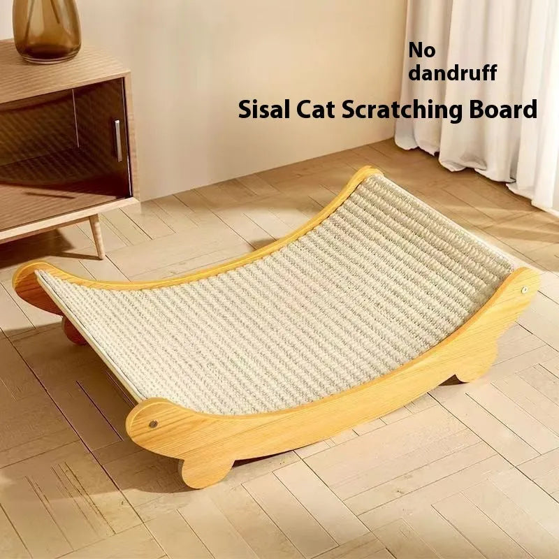 Sisal cat scratch board in rustic style available in small or large size options