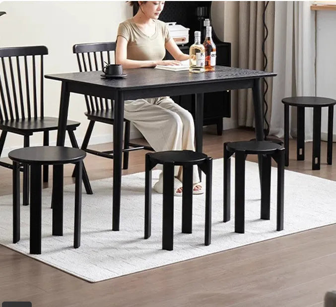 Iron stackable round dining stool in modern design with multiple colour options