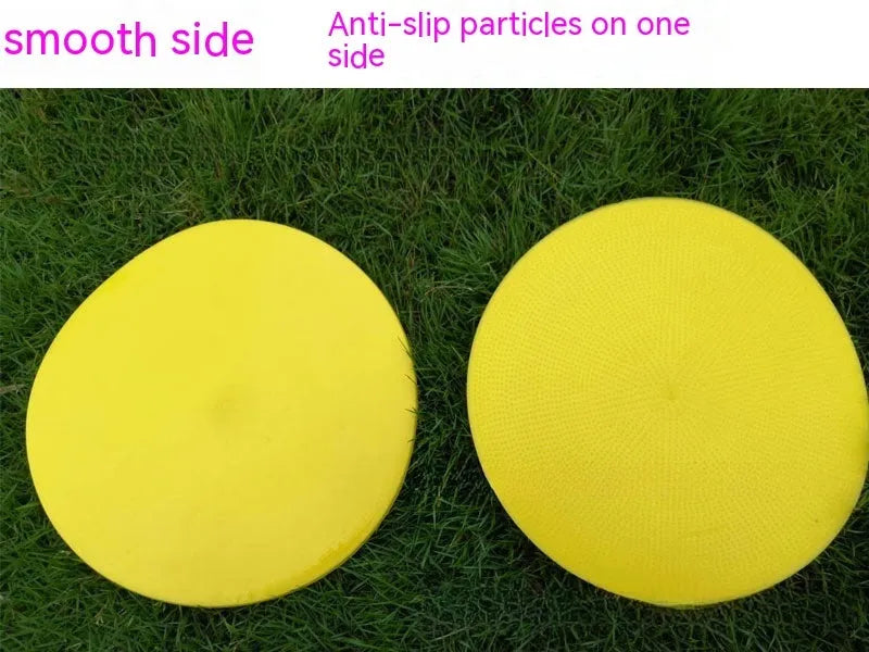 Soft yellow TPE football landmark pad, a flat 23cm disc for field sports target marking.