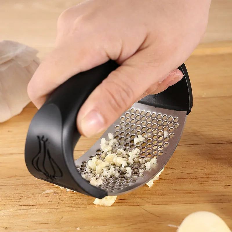 304 stainless steel garlic press in black, blue, green or pink colour options