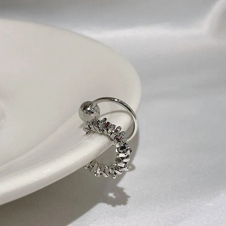 Women's irregular geometric frosty style ear clip earrings in alloy with clip fitting