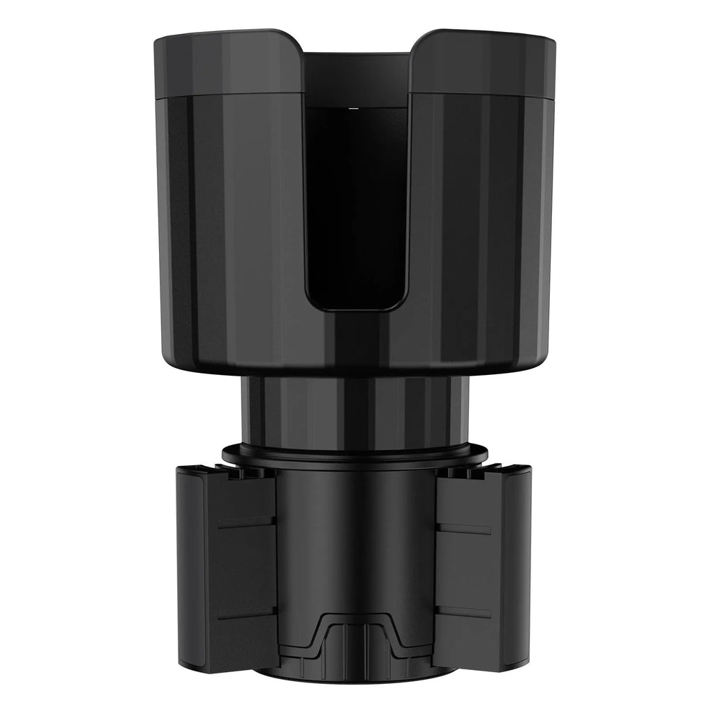 Matte black adjustable car cup holder expander for large drink bottles