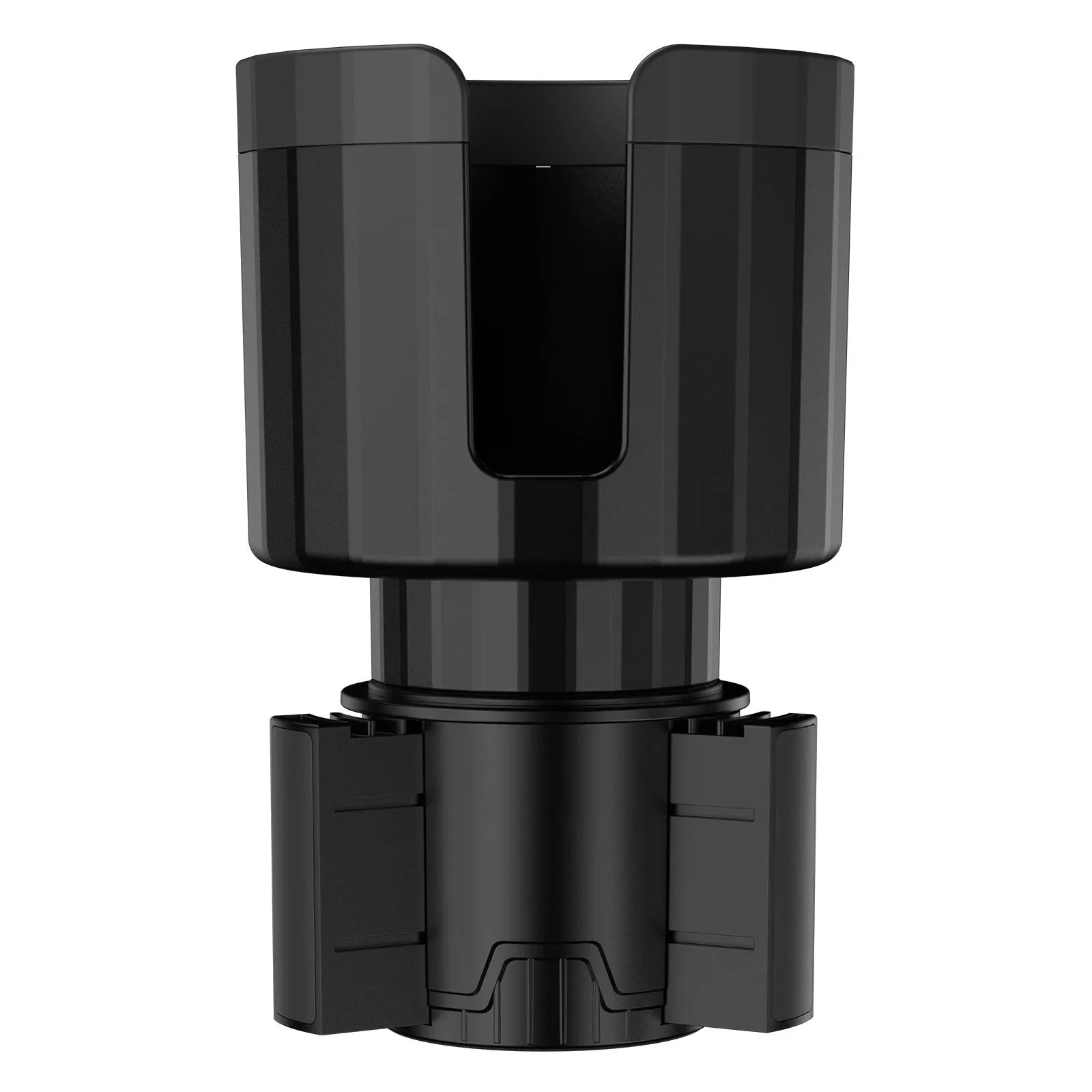 Matte black adjustable car cup holder expander for large drink bottles