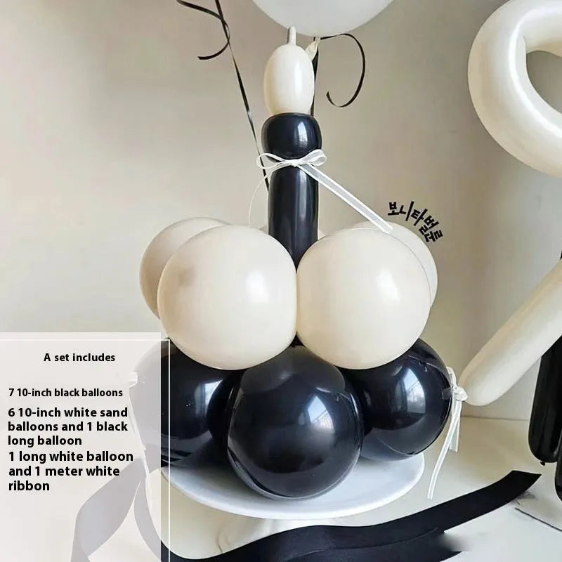 Balloon bouquet cake DIY kit with round arch frame and decoration materials for party centrepieces