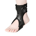 Adjustable airbag button ankle support brace in grey and black colours with left and right sizing options