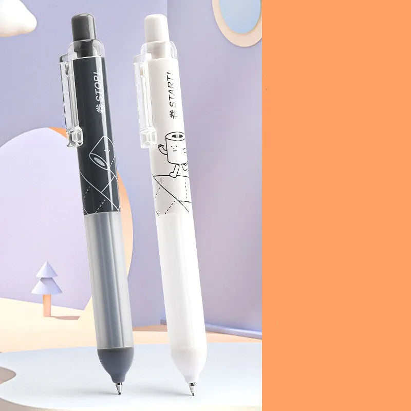 Minimalist 0.5mm automatic pencil with cloud grip design in black and white colour options