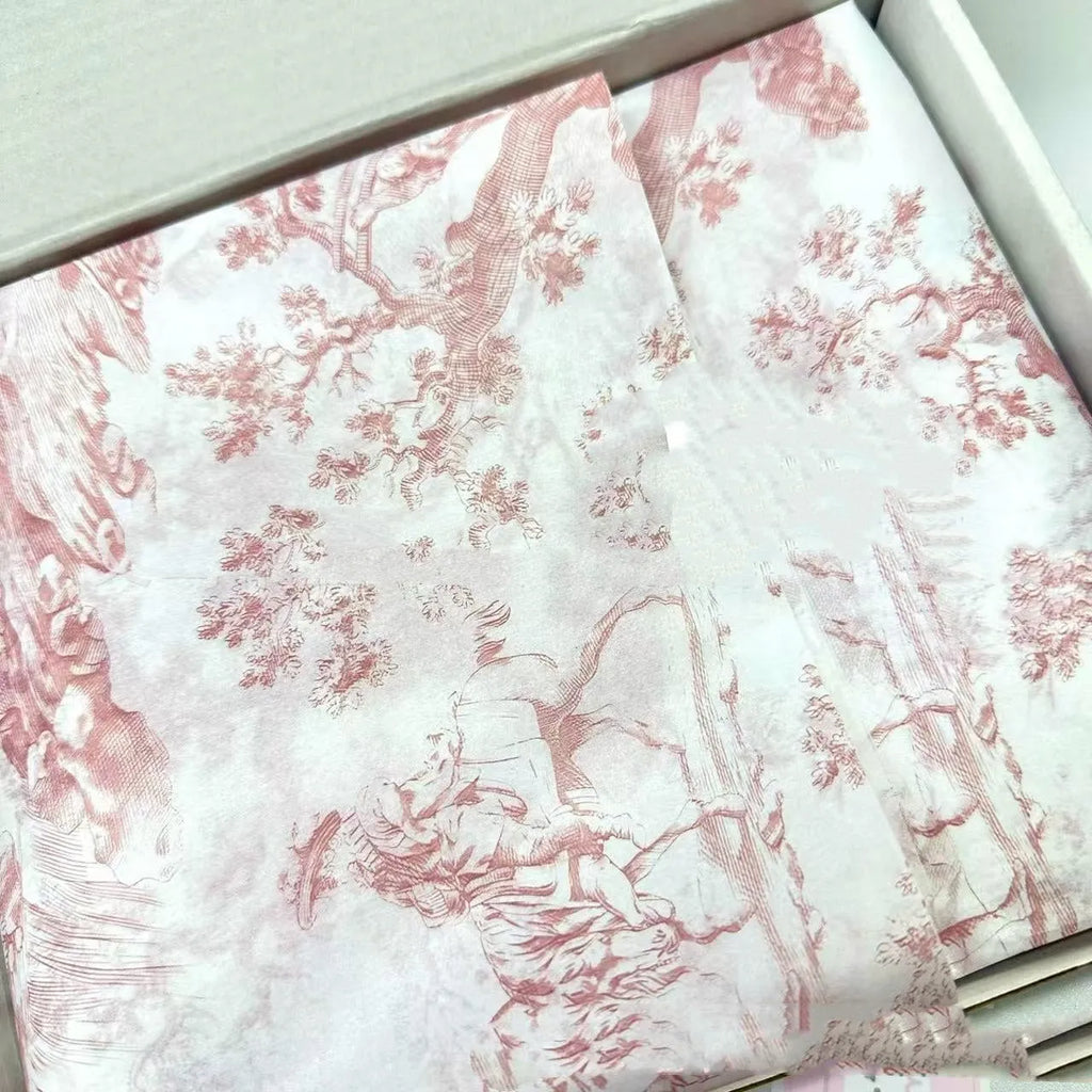 Single sheet of French romance style Mg tissue paper in pink purple colour, 50cm by 70cm.