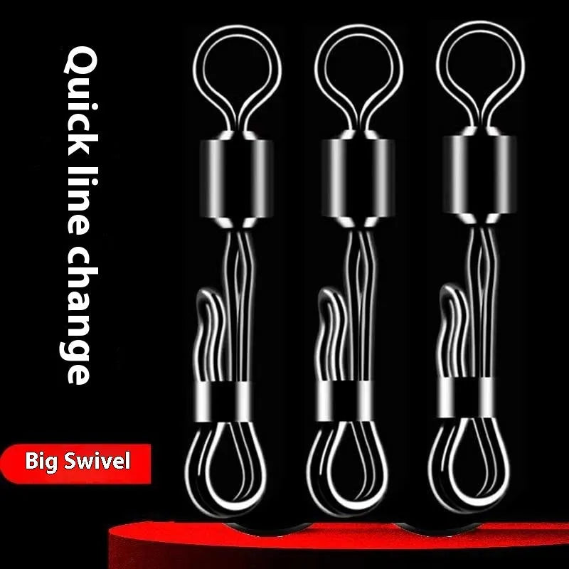 Brass quick release fishing line clamp with barrel swivel bearing for corrosion resistance