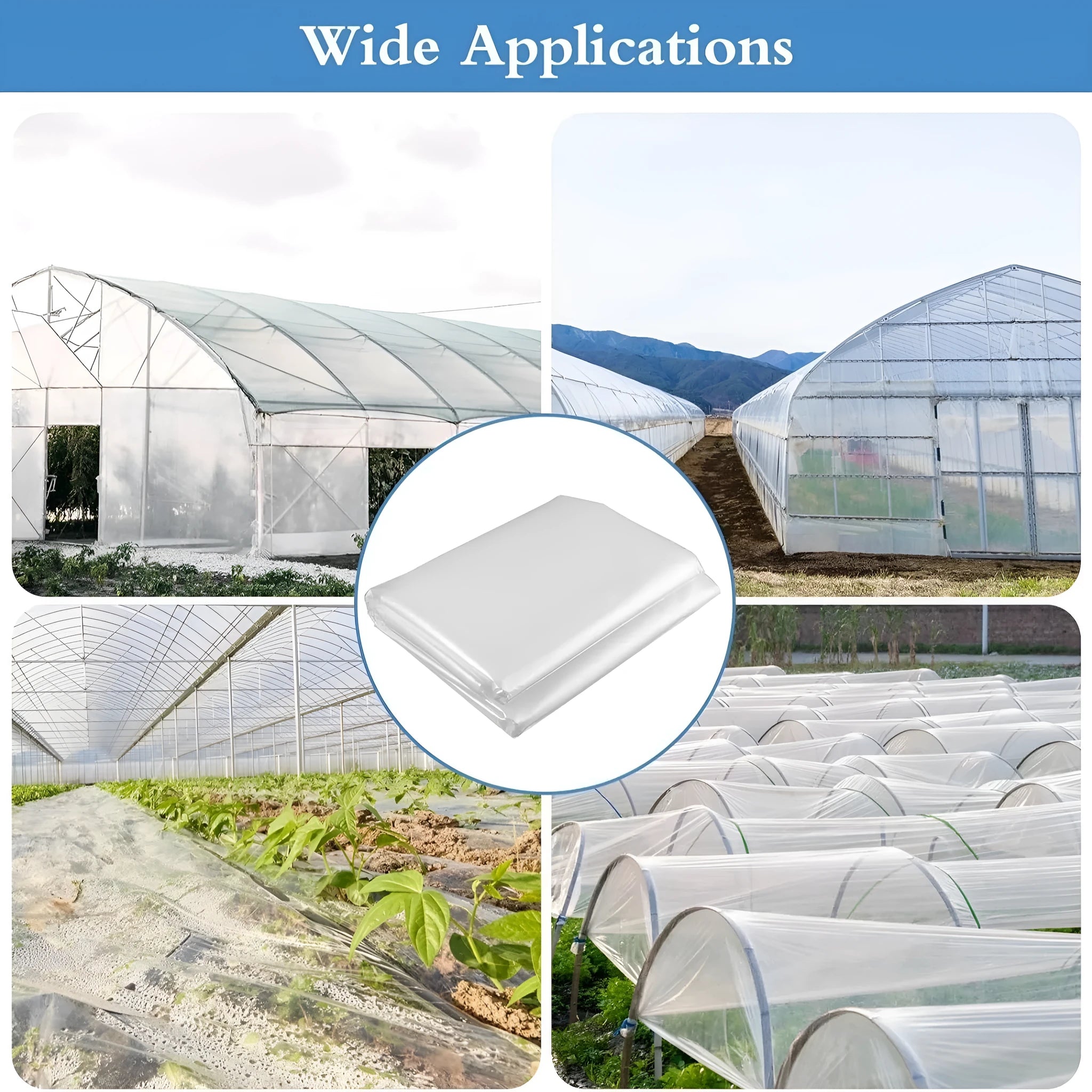 4×8 metre transparent plastic greenhouse film for cold-proof vegetable shed covering