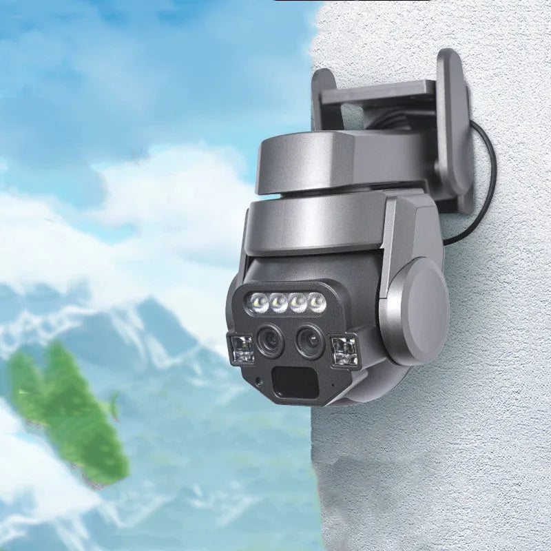 V380 outdoor 4G security camera with solar panel and 10x optical zoom capability