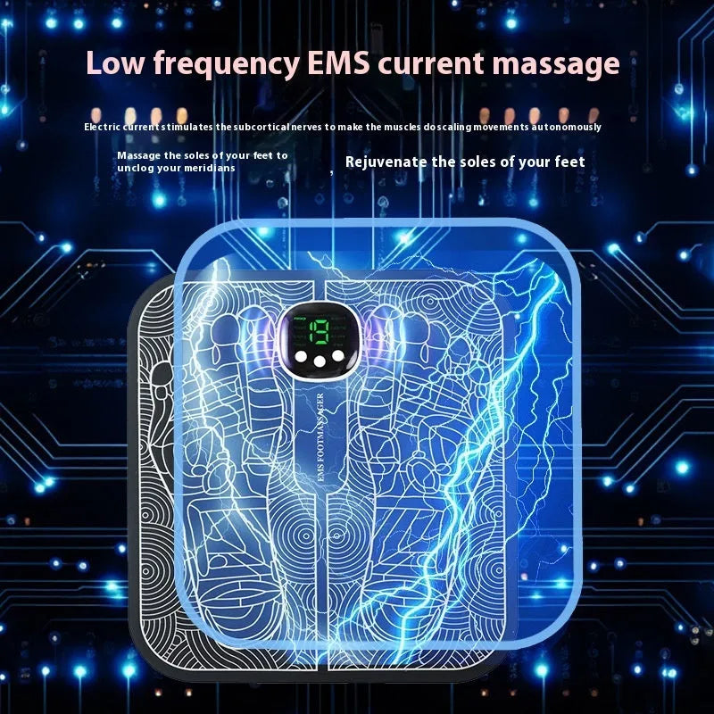 USB rechargeable reflexology foot massager mat with remote control and adjustable settings