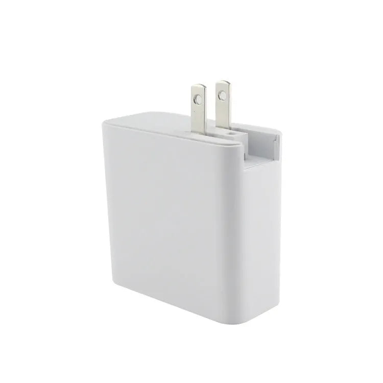Black 48W four-port USB-C PD fast charger with LED indicators showing charging status